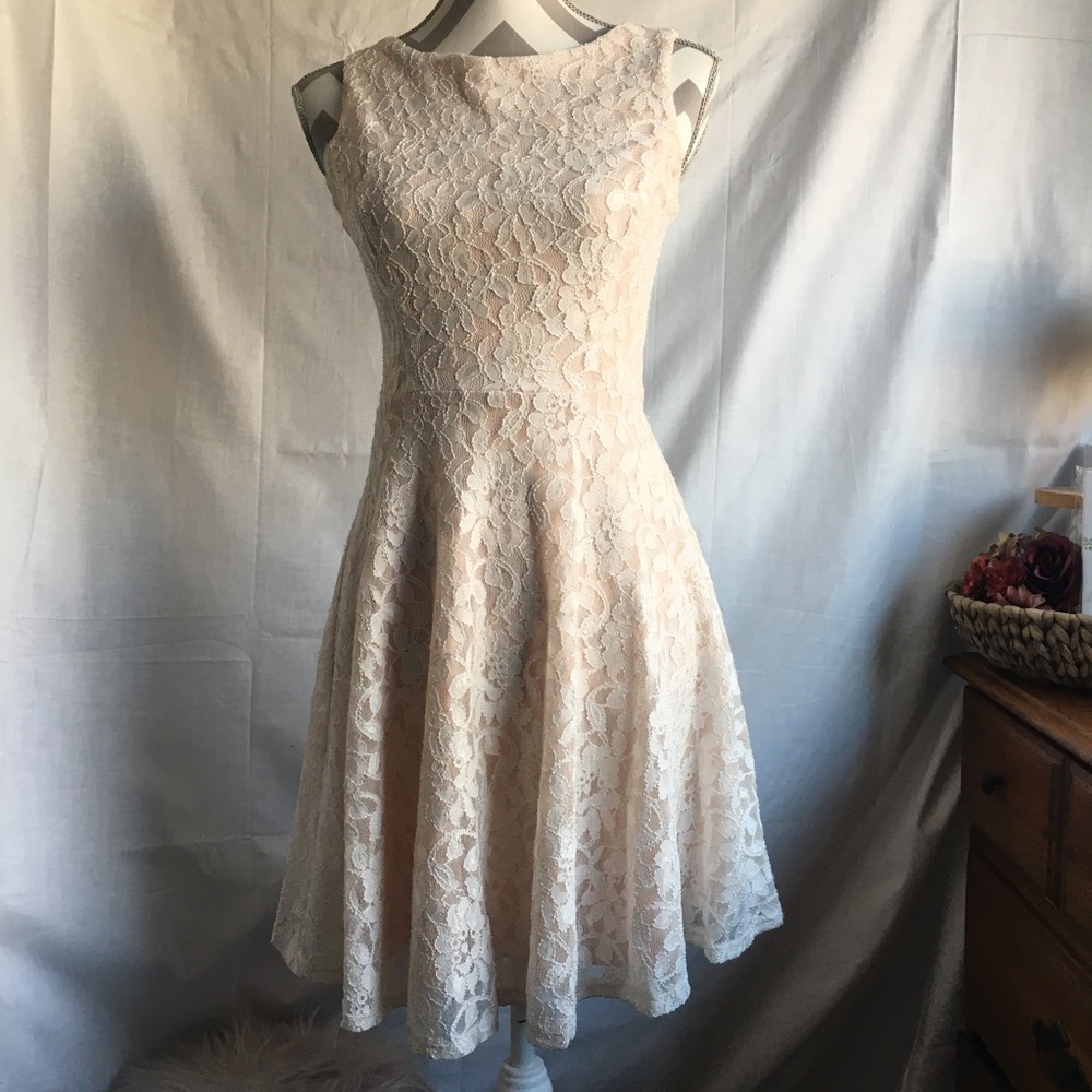 Speeckless  Cream Lace Fit & Flare Style Dress
